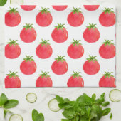 Waterverf tomatentPatroon Theedoek (Gevouwen)
