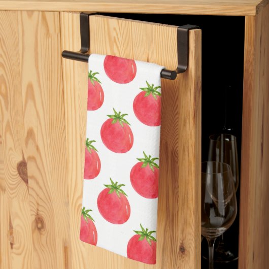 Waterverf tomatentPatroon Theedoek (Derde Gevouwen)