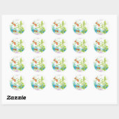 Waterverf tomato Herb Garden Vegetables Ronde Sticker (Vel)