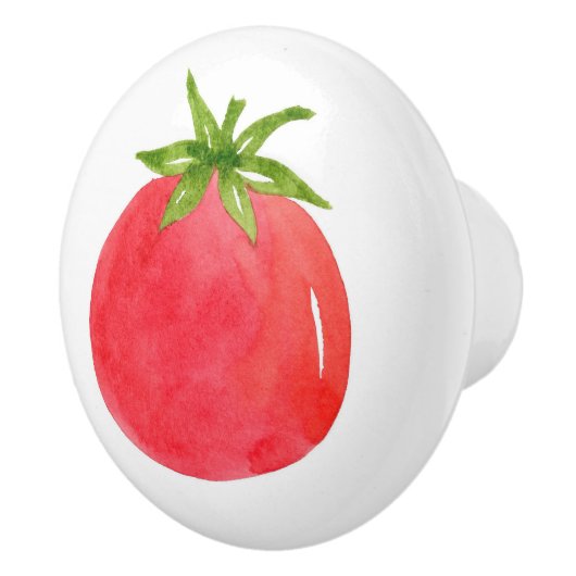Waterverf Tomato Keramische Knop (Rechts)