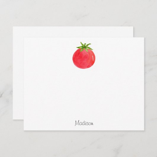 Waterverf Tomato Note Kaart Notitiekaartje (Voorkant / Achterkant)