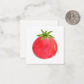 Waterverf Tomato Note Kaart Notitiekaartje (Voorkant / Achterkant in situ)