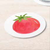 Waterverf Tomato Ronde Kartonnen Onderzetter (Gebogen)
