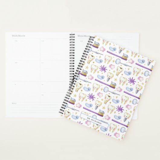 Waterverf Tooth | tandheelkundige hygiënist   Planner (Display)