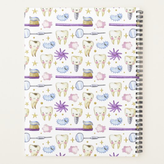 Waterverf Tooth | tandheelkundige hygiënist   Planner (Achterkant)