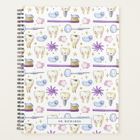 Waterverf Tooth | tandheelkundige hygiënist   Planner (Voorkant)