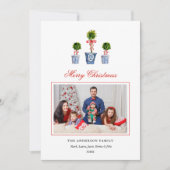 Waterverf Topiaries-vakantiefoto Feestdagenkaart (Voorkant)