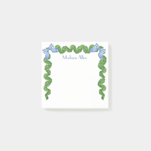 Waterverf Topiary Bow Garland Post-it® Notes (Voorkant)