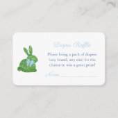 Waterverf Topiary Bunny Bow Diaper Raffle Shower Informatiekaartje (Voorkant)