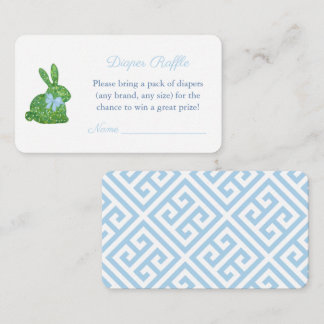 Waterverf Topiary Bunny Bow Diaper Raffle Shower Informatiekaartje