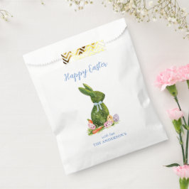 Waterverf Topiary Bunny met paaseieren Bedankzakje