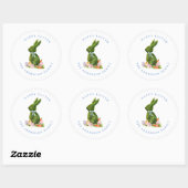 Waterverf Topiary Rabbit Happy Easter Ronde Sticker (Vel)