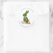 Waterverf Topiary Rabbit Happy Easter Ronde Sticker (Tas)