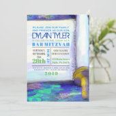 WATERVERF TORAH Bat Mitzvah Uitnodiging (Staand voorkant)