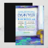 WATERVERF TORAH Bat Mitzvah Uitnodiging (Voorkant / Achterkant)