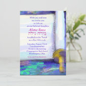 WATERVERF TORAH Bat Mitzvah Uitnodiging (Staand voorkant)