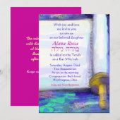WATERVERF TORAH Bat Mitzvah Uitnodiging (Voorkant / Achterkant)