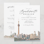 Waterverf Toronto Bachelorette Itinerary en Kaart (Voorkant / Achterkant)