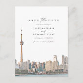 Waterverf Toronto Canada Silhouet Save the Date Briefkaart (Voorkant)