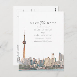 Waterverf Toronto Canada Skyline Save the Date Briefkaart
