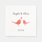 Waterverf Tortelduifjes Servetten (Voorkant)