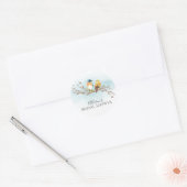 Waterverf Tortelduifjes Vrijgezellenfeest envelop  Ronde Sticker (Envelop)