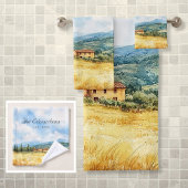 Waterverf Toscaanse mediterrane familienaam Bad Handdoek