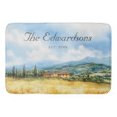 Waterverf Toscaanse mediterrane familienaam Badmat (Voorkant)