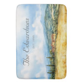 Waterverf Toscaanse mediterrane familienaam Badmat (Voorkant Verticaal)