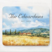 Waterverf Toscaanse mediterrane familienaam Muismat (Voorkant)