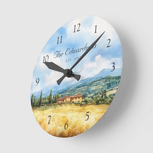 Waterverf Toscaanse mediterrane familienaam Ronde Klok (Hoek)