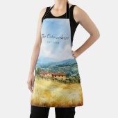 Waterverf Toscaanse mediterrane familienaam Schort (Insitu)