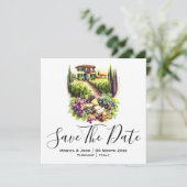 Waterverf Toscaanse Villa Italiaanse wijnmakerij I Kaart (Staand voorkant)