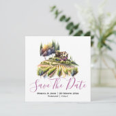 Waterverf Toscaanse Villa wijngaard wijngaarden It Kaart (Staand voorkant)