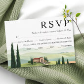 Waterverf Toscane Italië landschap bruiloft RSVP Kaartje