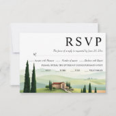 Waterverf Toscane Italië landschap bruiloft RSVP Kaartje (Voorkant)