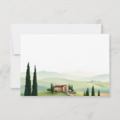 Waterverf Toscane Italië landschap bruiloft RSVP Kaartje (Achterkant)
