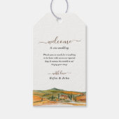 Waterverf Toscane Italië Skyline bruiloft Welkom Cadeaulabel (Voorkant)