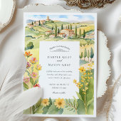 Waterverf Toscane Landelijk Huwelijk Kaart