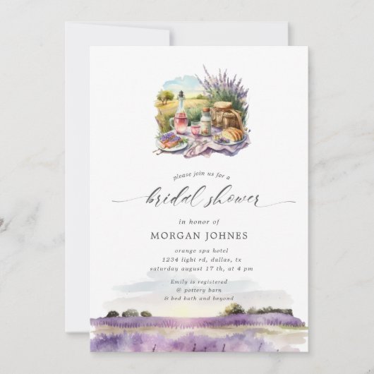 Waterverf Toscane Lavendel Vrijgezellenfeest uitno Kaart (Voorkant)