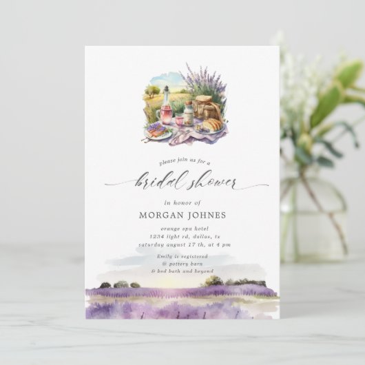 Waterverf Toscane Lavendel Vrijgezellenfeest uitno Kaart (Staand voorkant)