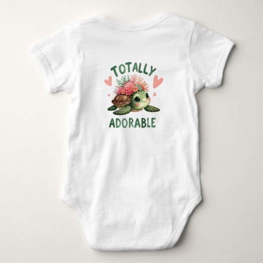 Waterverf totaal schattige schattige baby schildpa romper (Achterkant)