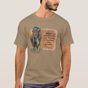 Waterverf Totem Spirit Guide Bison, Buffalo T-shirt