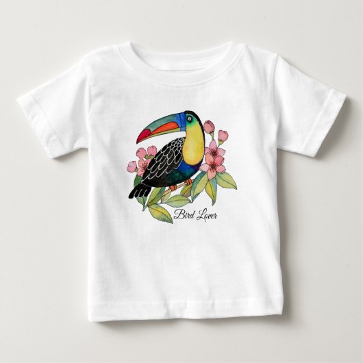 Waterverf toucan Bird with Flowers (Voorkant)