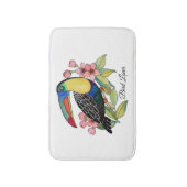 Waterverf toucan Bird with Flowers Badmat (Voorkant Verticaal)