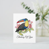 Waterverf toucan Bird with Flowers Briefkaart (Staand voorkant)