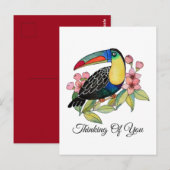 Waterverf toucan Bird with Flowers Briefkaart (Voorkant / Achterkant)