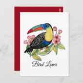 Waterverf toucan Bird with Flowers Briefkaart (Voorkant / Achterkant)