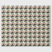 Waterverf toucan Bird with Flowers Cadeaupapier (Vlak)