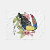 Waterverf toucan Bird with Flowers Fleece Deken (Voorkant (Horizontaal))